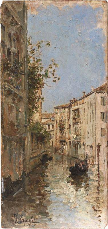 Venice by Vincenzo Caprile, hand-painted architectural oil painting reproduction on canvas