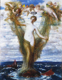 Venus Anadyomene by Arnold Böcklin — hand-painted botanical oil painting reproduction on canvas
