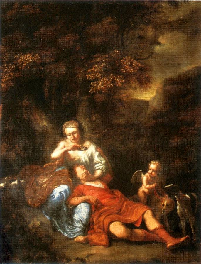 Venus and Adonis. - Ferdinand Bol