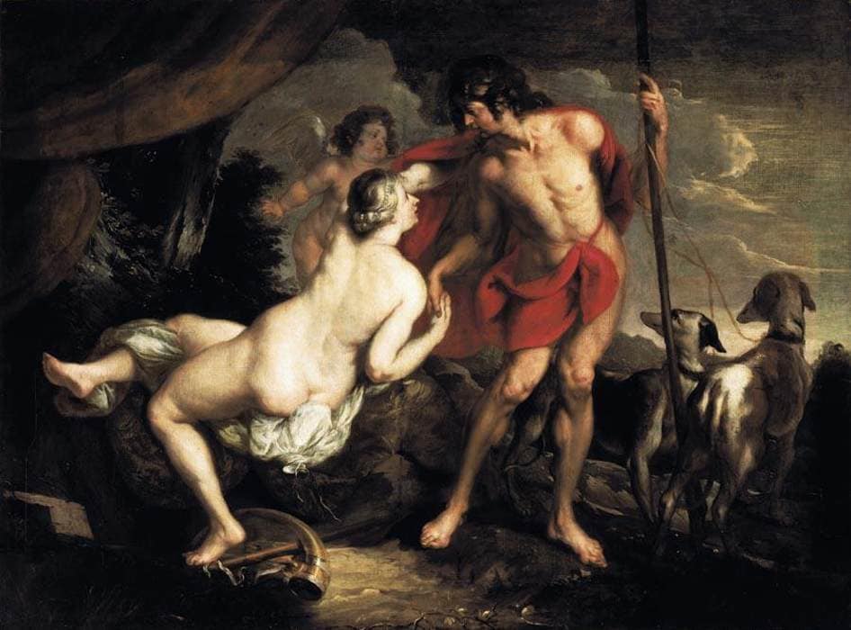 Venus and Adonis by Theodoor van Thulden — hand-painted cultural oil painting reproduction on canvas