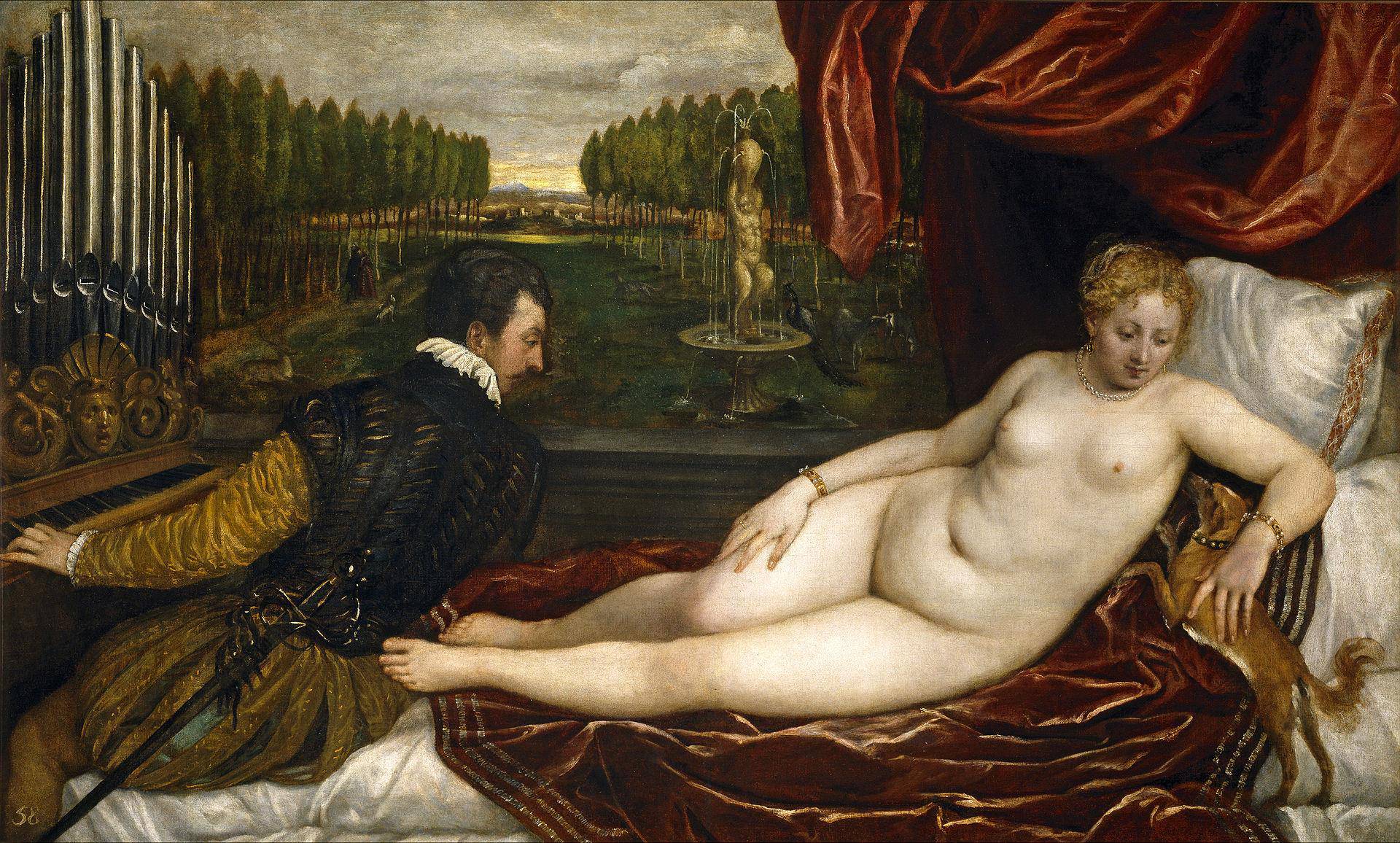 Venus and an Organist and a Little Dog - Titian