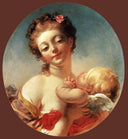 Venus and Cupid by Jean-Honore Fragonard — female oil painting wall art, Rococo