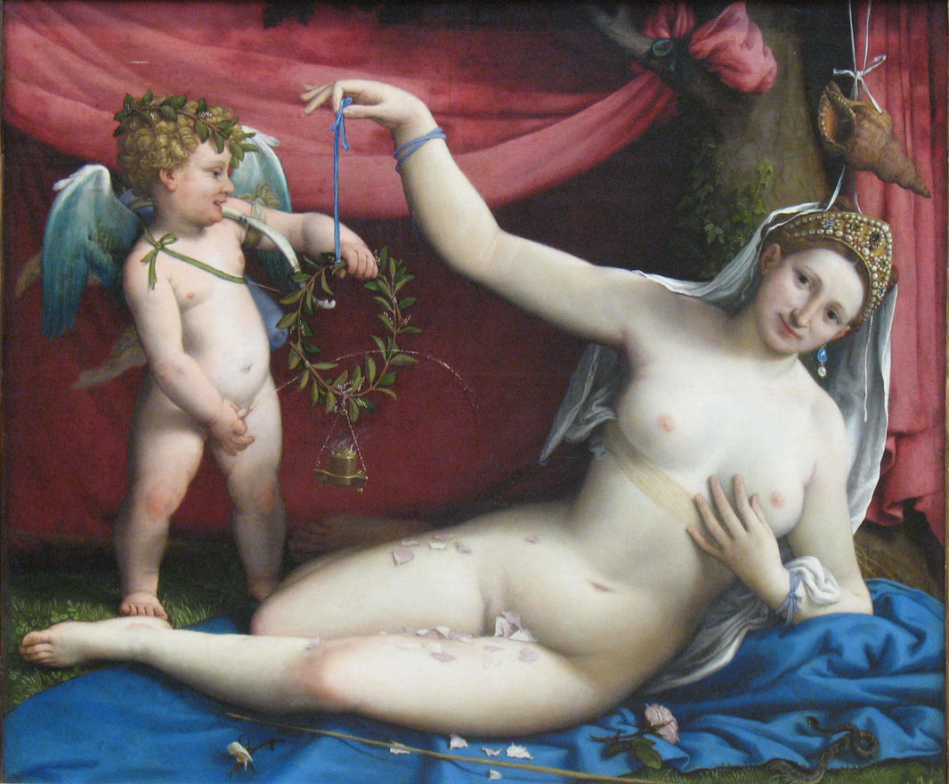 Venus and Cupid by Lorenzo Lotto — hand-painted cultural oil painting reproduction on canvas