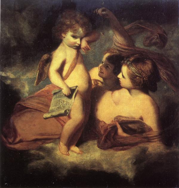 Venus Chiding Cupid for Learning to Cast Accounts by Joshua Reynolds — hand-painted cultural oil painting reproduction on canvas