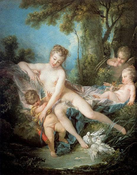Venus comforts Amor by Francois Boucher — hand-painted cultural oil painting reproduction on canvas