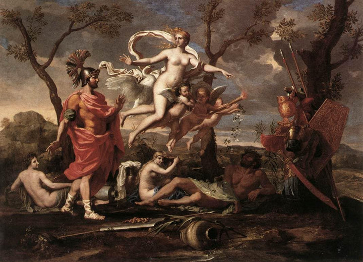 Venus Presenting Arms to Aeneas by Nicolas Poussin — hand-painted cultural oil painting reproduction on canvas