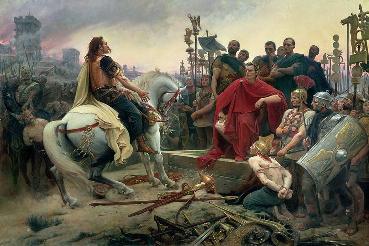 Vercingetorix Throws down His Arms at the Feet of Julius Caesar - Lionel Noel Royer