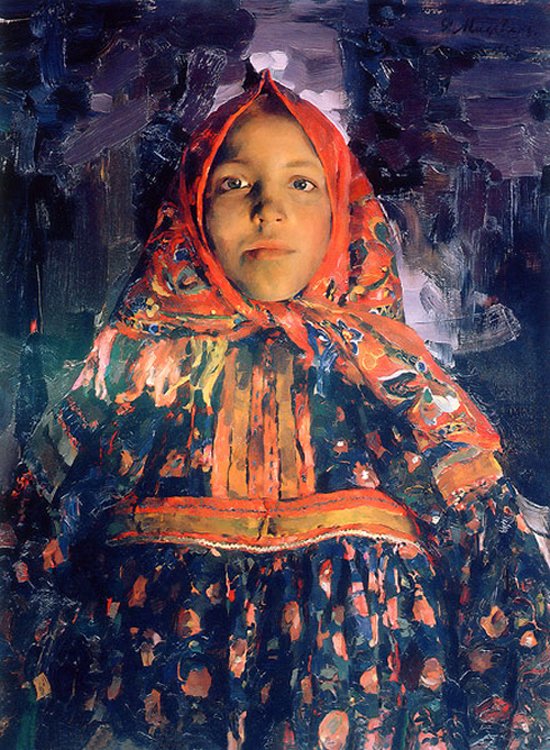 Verka by Filipp Malyavin, hand-painted portrait oil painting reproduction on canvas