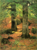 Vernon Beeches by T. C. Steele — hand-painted botanical oil painting reproduction on canvas