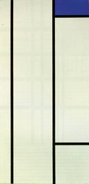 Vertical Composition with Blue and White by Piet Mondrian, shapes oil painting wall art