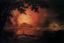 Vesuvius in Eruption by Joseph Wright — hand-painted landscape oil painting reproduction on canvas