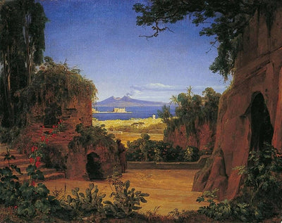 Vesuvius landscape by August Ahlborn — oil painting reproduction