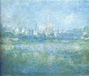 Vetheuil in the Fog by Claude Monet — hand-painted landscape oil painting reproduction on canvas