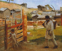 Vid Grinden by Albert Edelfelt — rural oil painting wall art, Realism