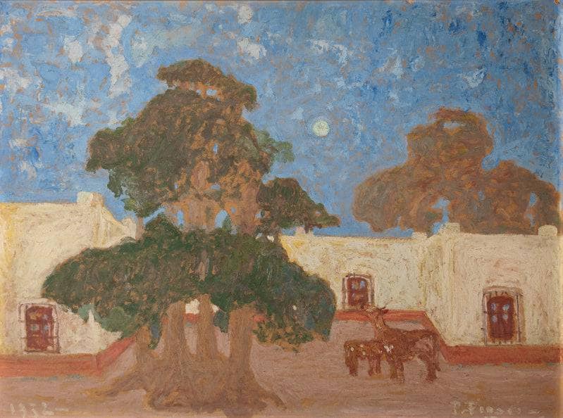 Vieja Estancia by Pedro Figari — hand-painted landscape oil painting reproduction on canvas