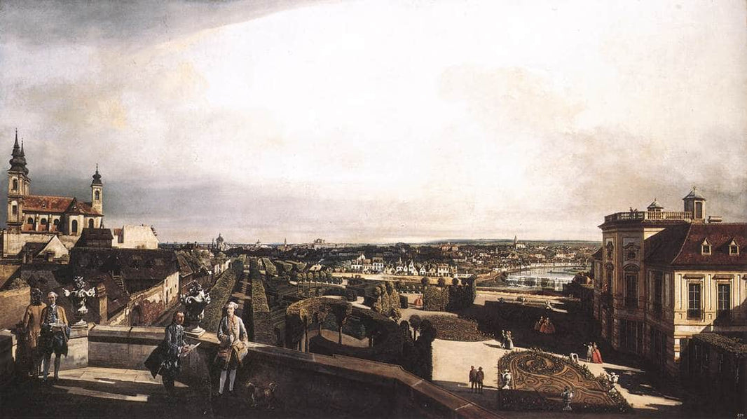 Vienna, Panorama from Palais Kaunitz by Bernardo Bellotto — hand-painted architectural oil painting reproduction on canvas