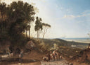 View from Ariccia with the Sea in the Background by Franz Ludwig Catel — rural oil painting wall art, Romanticism