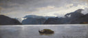 View from Balestrand by Hans Gude, river oil painting wall art, Romanticism
