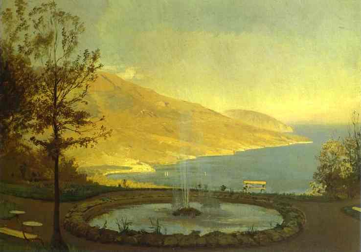 View from Eriklik. Study by Fyodor Vasilyev — hand-painted landscape oil painting reproduction on canvas