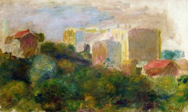 View from Renoir's Garden in Montmartre by Pierre-Auguste Renoir — hand-painted impressionism oil painting reproduction on canvas