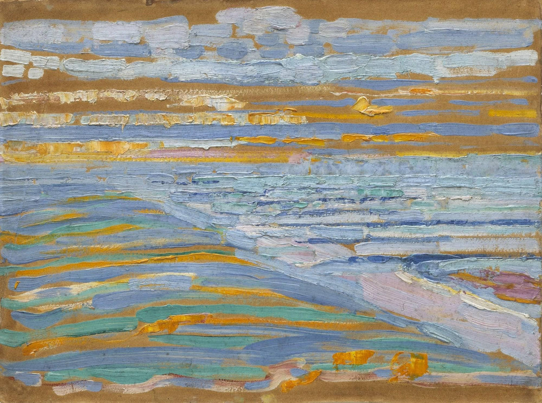 View from the Dunes with Beach and Piers by Piet Mondrian — hand-painted abstract oil painting reproduction on canvas