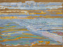 View from the Dunes with Beach and Piers by Piet Mondrian — sea oil painting wall art, Neo Impressionism