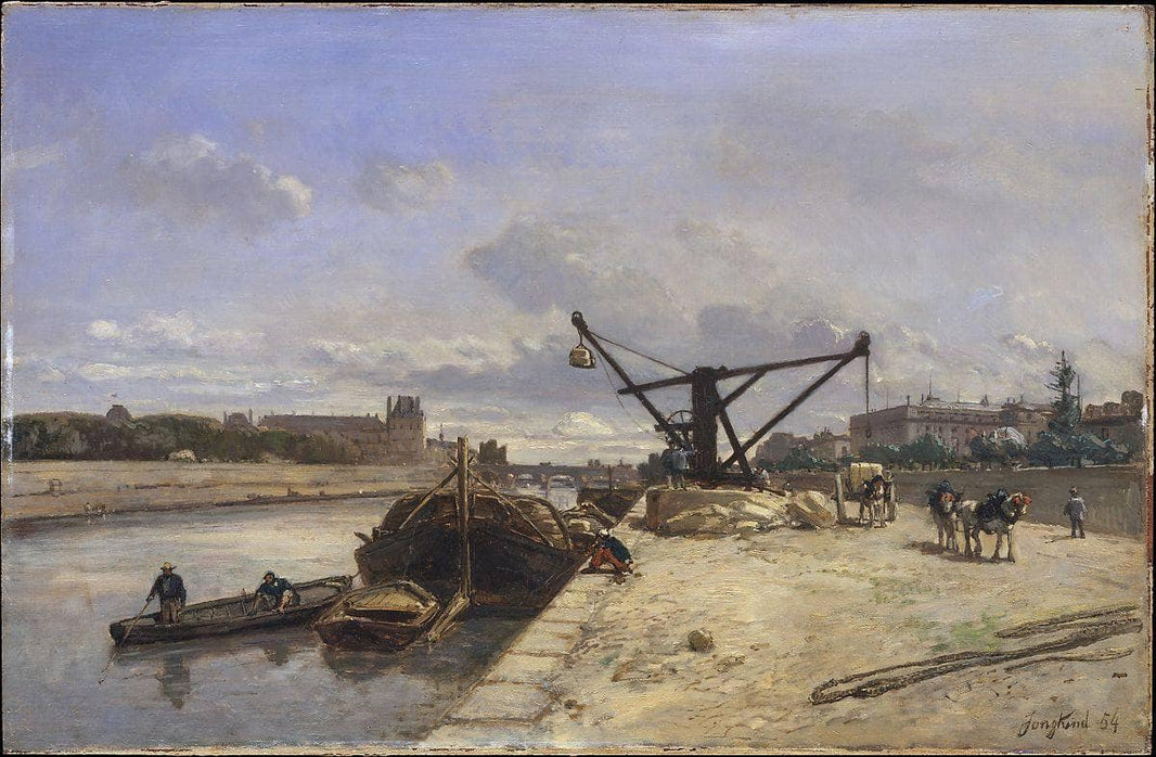 View from the Quai d'Orsay by Johan Jongkind — hand-painted landscape oil painting reproduction on canvas