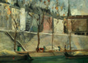 View from the Seine by Hans Andersen Brendekilde — urban oil painting wall art, Art Nouveau Modern