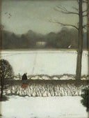 View from the studio in Eerbeek by Jan Mankes — winter oil painting wall art, Symbolism