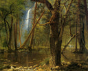 View in Yosemite Valley by Albert Bierstadt — hand-painted botanical oil painting reproduction on canvas