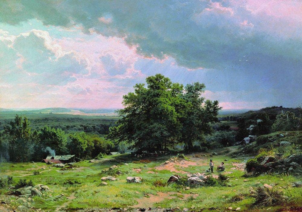 View near Dusseldorf by Ivan Shishkin — hand-painted architectural oil painting reproduction on canvas