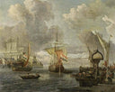 View of a Harbour on the Zuiderzee by Abraham Storck — ships oil painting wall art, Baroque