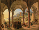 View of Amalfi from the porch of the cathedral by Franz Ludwig Catel — religious oil painting wall art, Romanticism