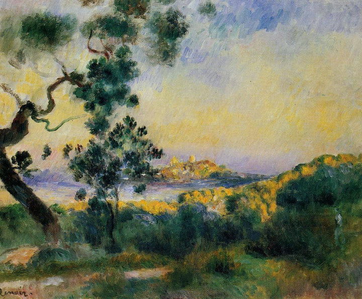 View of Antibes by Pierre-Auguste Renoir — hand-painted botanical oil painting reproduction on canvas