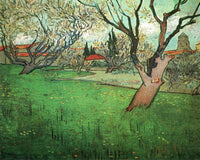 View of Arles with Trees in Blossom by Vincent van Gogh — hand-painted botanical oil painting reproduction on canvas