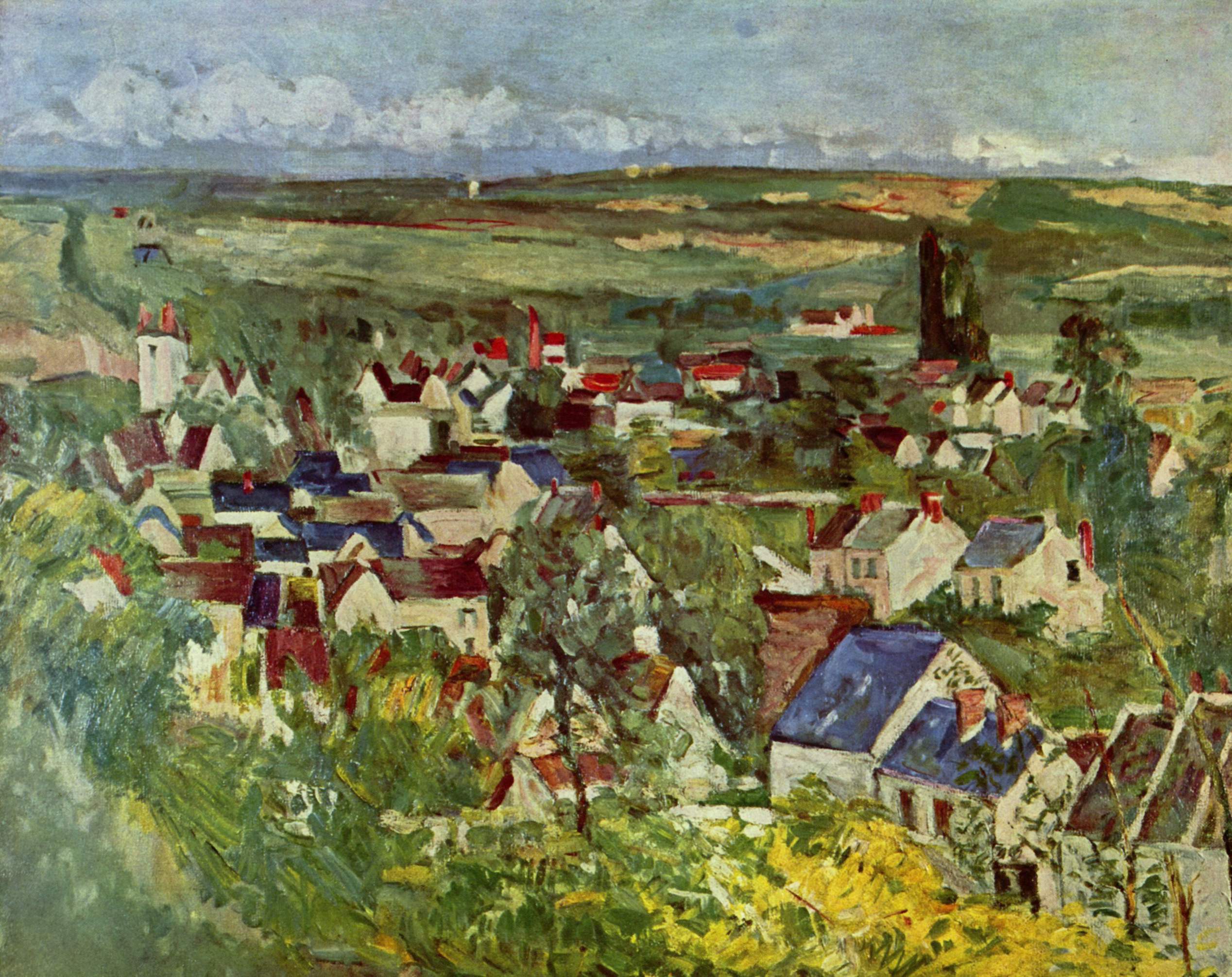 View of Auvers - Paul Cezanne