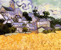 View of Auvers with Church by Vincent van Gogh — hand-painted architectural oil painting reproduction on canvas