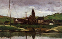 View of Bonnieres by Paul Cezanne — hand-painted landscape oil painting reproduction on canvas