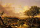 View of Boston by Thomas Cole — hand-painted botanical oil painting reproduction on canvas