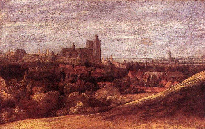 View of Brussels from the North East by Hercules Seghers — hand-painted architectural oil painting reproduction on canvas