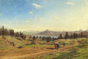 View of Constantinople from the churchyard outside the city by Harald Jerichau — rural oil painting wall art, Orientalism