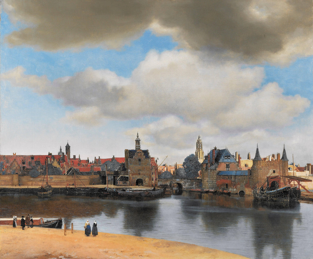 View of Delft by Johannes Vermeer — hand-painted architectural oil painting reproduction on canvas