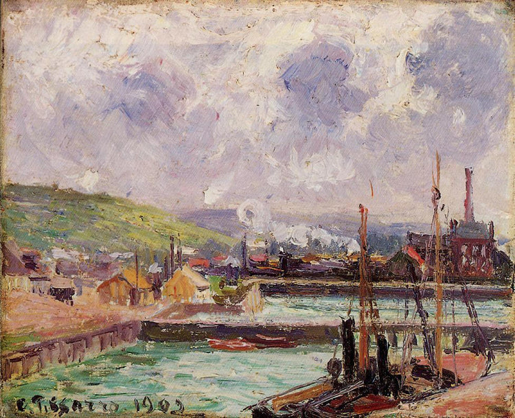 View of Duquesne and Berrigny Basins in Dieppe - Camille Pissarro