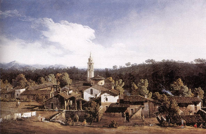 View of Gazzada neVarese by Bernardo Bellotto — hand-painted architectural oil painting reproduction on canvas