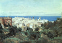 View of Genoa by Camille Corot — sea oil painting wall art, Realism