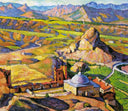 View of Genoese fortress in Sudak by Ilya Mashkov — hand-painted architectural oil painting reproduction on canvas