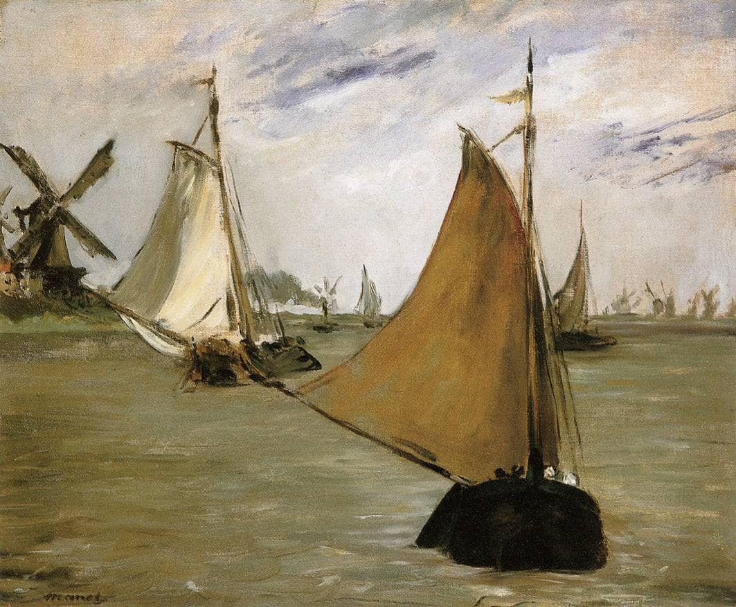 View of Holland by Edouard Manet — hand-painted nautical oil painting reproduction on canvas