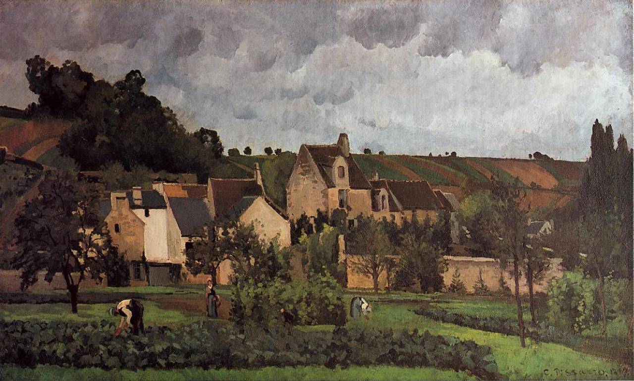 View of l'Hermitage at Pontoise - Camille Pissarro