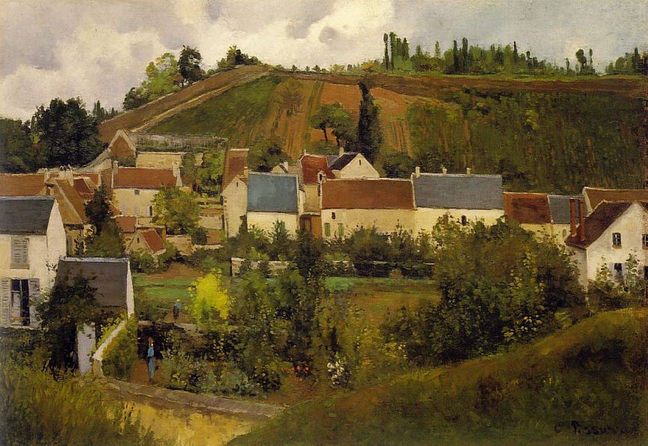 View of l'Hermitage, Jallais Hills, Pontoise - Camille Pissarro