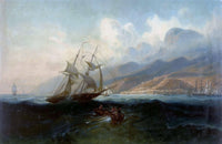 View of La Guaira from the Sea by Ferdinand Bellermann — hand-painted nautical oil painting reproduction on canvas